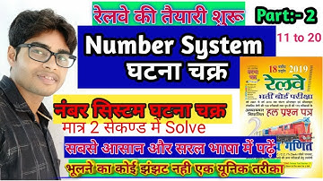 Number System Ghatna Chakra// Railway NTPC Group D // घटना चक्र