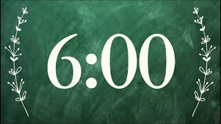 6 Minute Cute Green Chalkboard Timer (Silent)