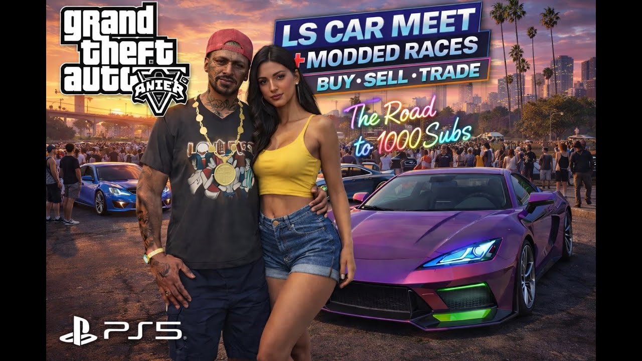 ROAD TO 1000 SUBS | 💰🫱🏽‍🫲🏾🚘 LS CAR MEET + MODDED RACES *PS5*