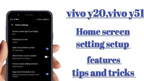 Vivo y20,vivo y51 Home screen setting setup features tips and tricks