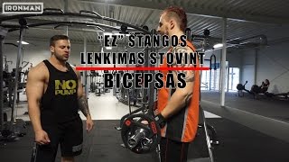 . Bicepsas. Ez Štangos Lenkimas Stovint. Ironman & Rino. .Ironman.lt