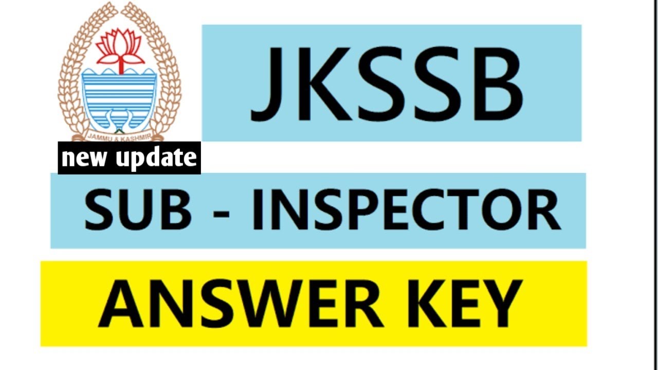 jkssb sub inspector answer key with question paper
