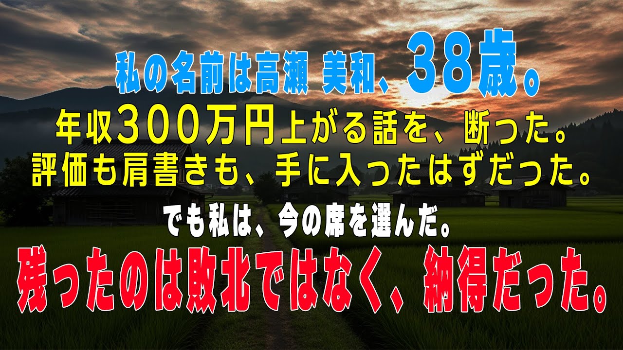 年収が300万円上がる異動を断り、同じ席に残った