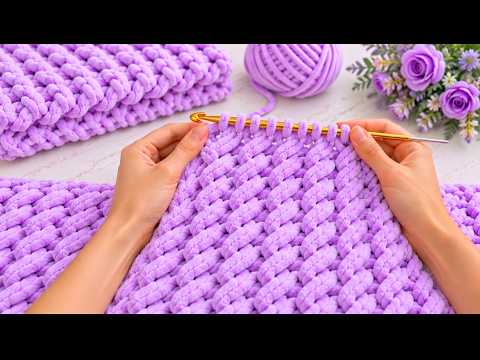 This Velvet Yarn Baby Blanket Turned Out So Beautiful! 💜 #crochet #babyblanketmodels