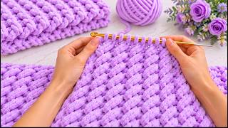 I Made a Beautiful Baby Blanket with Velvet Yarn! 💜 #crochet #babyblanket screenshot 5