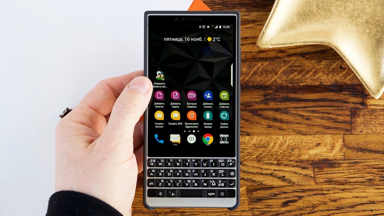 Как настроить ярлыки для быстрых вызовов на экране BlackBerry KEY2?