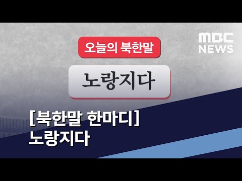 [북한말 한마디] 노랑지다 / MBC 통일전망대 (2020년 9월 5일)