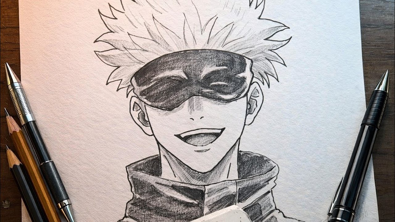 How To Draw Gojo Satoru Step by Step Easy | Anime Drawing Tutorial for Beginners
