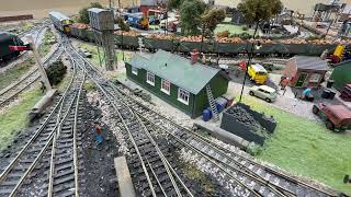 Skiddaw Class 44 pulling boulders past the railway sidings.
