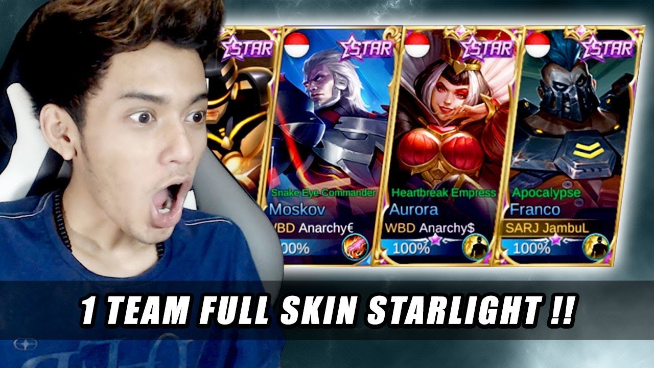 NTAPS 1 TEAM FULL STARLIGHT SKIN Mobile Legends Indonesia