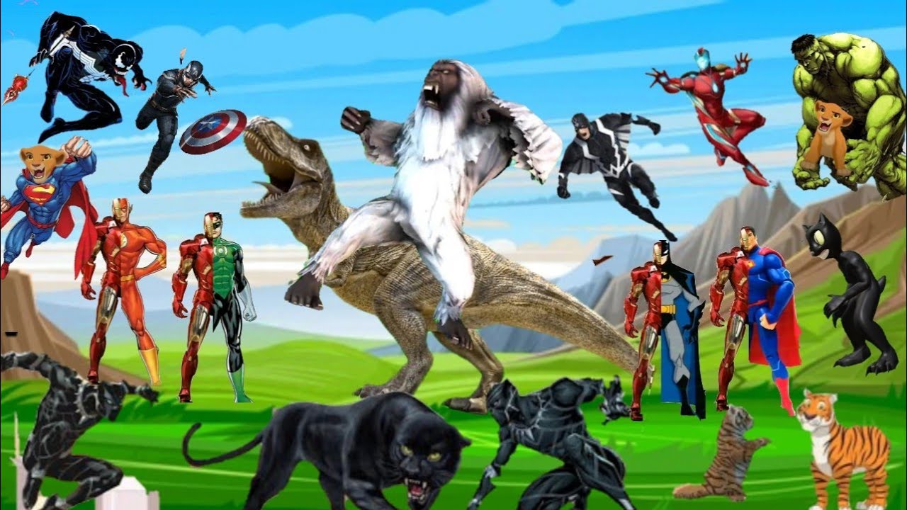 سيمبا ملك الغابه والأبطال الخارقين ضد حيوانات الغابه السوداء/كرتون سيمبا ـ حكايات الأبطال