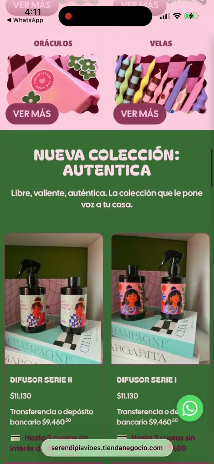 Tienda online de Serendipia Vibes diseñada por Julieta Tiendas Online