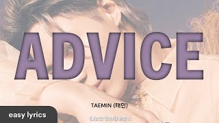 TAEMIN (태민) — ADVICE | Easy Lyrics