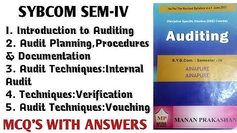 SYBCOM SEM-IV | AUDITING | MANAN PRAKASHAN ALL MODULES MCQ