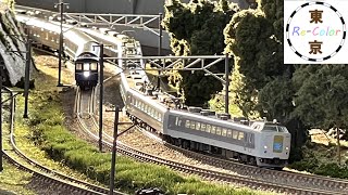 ＜Nゲージ＞JR東日本 常磐線 485系『ひたち』＆常磐線迂回 寝台特急『北斗星』　Modellbahn Spur N Model Railroad Diorama 鉄道模型