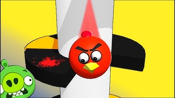 HELIX JUMP with ANGRY BIRDS ♫  3D animated game mashup  ☺ FunVideoTV - Style ;-))