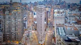 Flatiron Building, New York City via Drone