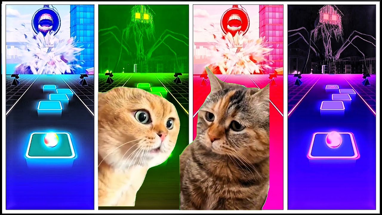 Who Will Win?! Serena Head vs Domo Head in Tiles Hop 🔥 Coffin Dance