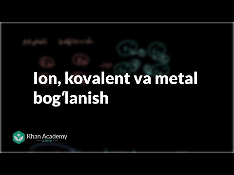 Ion, kovalent va metal bogʻlanish | Kimyo va hayot | Biologiya | Khan Academy Oʻzbek