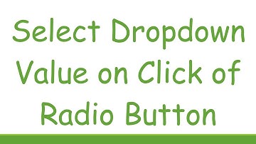 Select Dropdown Value on Click of Radio Button