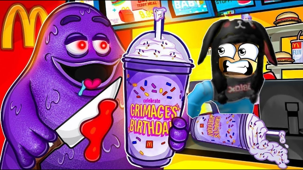 BEBI O GRIMACE SHAKE E ISSO ACONTECEU (Grimace Roblox) 