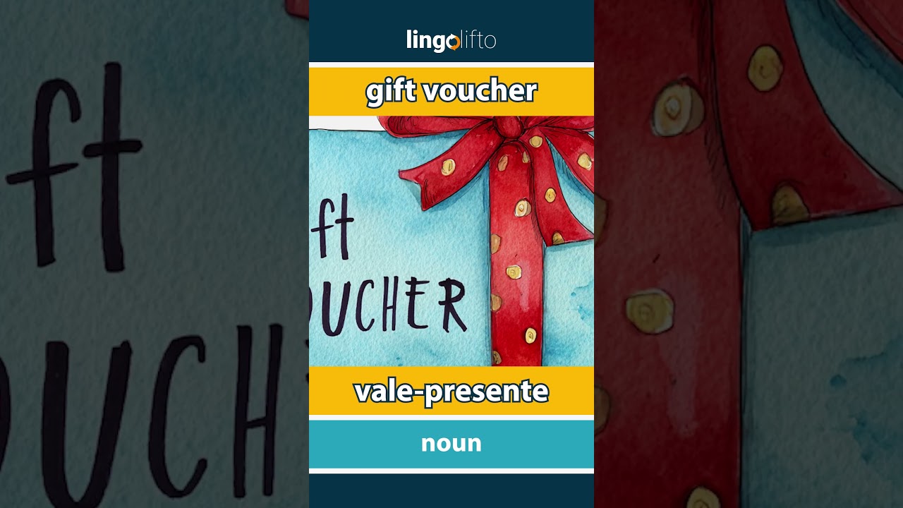 🇬🇧🇵🇹 gift voucher - vale-presente : learn English : vamos aprender inglês : vocabulary builder