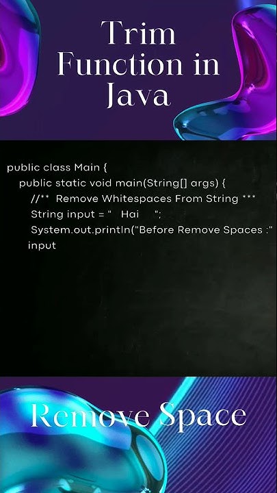 Trim White ⌨️ space using #java #trim #shorts #tech - YouTube