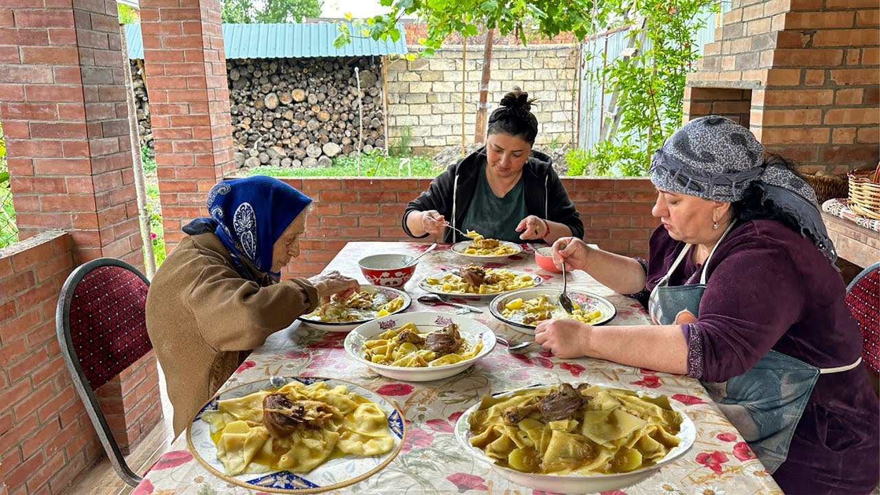 Традиционный азербайджанский рецепт хинкали | Рецепты урожая вишни и курицы