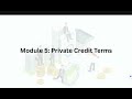 Private equity Module 5 - Private Credit Terms