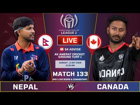 NEPAL VS CANADA LIVE SCORE &amp; COMMENTARY | <strong>ICC</strong> <strong>CWC</strong> <strong>LEAGUE</strong> <strong>2</strong> 133RD MATCH | NEP VS CAN | SK ADVISE