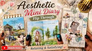 🌸 Aesthetic Mini Diary Flip Through | Relaxing Journal#Journaling