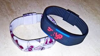 Спортивные цифровые светодиодные (LED) часы-браслет. Aliexpress(, 2015-12-25T11:24:38.000Z)