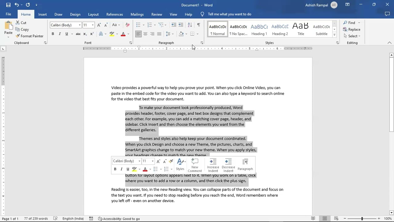 MS Word Paragraph Basics YouTube MS Word Paragraph Basics YouTube