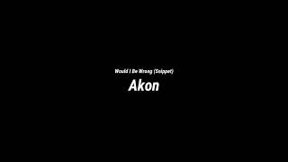 Akon ⁃⁃⁃ Would I Be Wrong (Snippet)