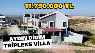 Didim Hisar Mahallesi’nde Havuzlu, Köşe Başında Eşyalı Triplex Villa Merkeze 5 Dakika