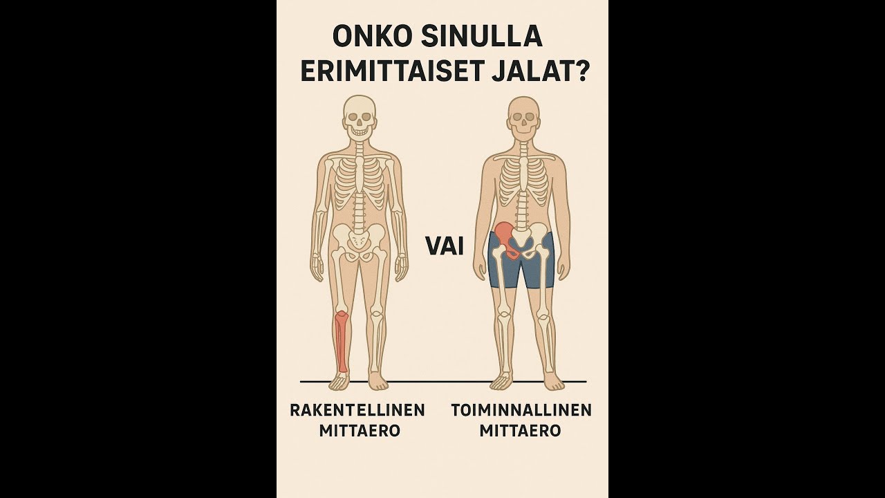 Onko sinulla erimittaiset jalat? Toiminnallinen vai rakenteellinen mittaero, miten nämä eroavat?