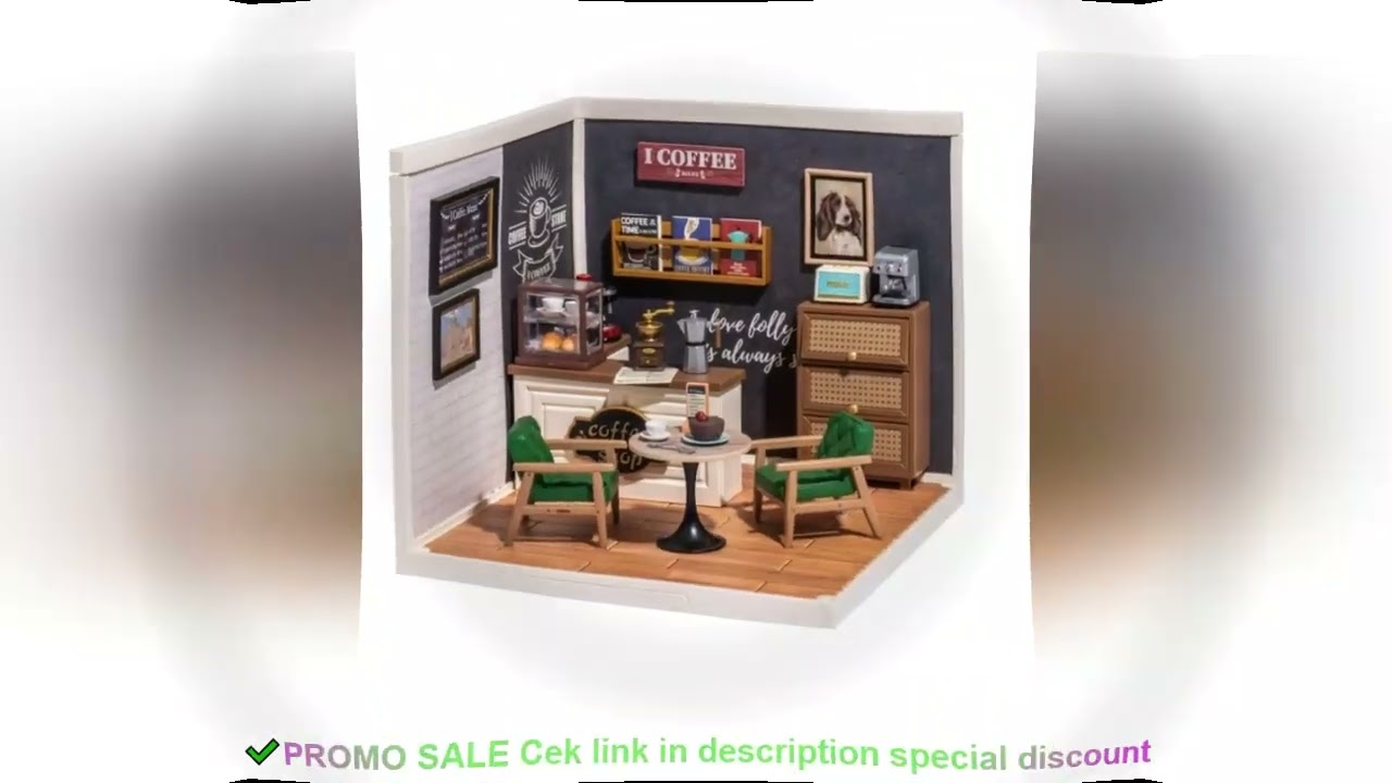 Robotime Rolife 3D Plastic Puzzle Super Store Breezy Time Cafe DIY Miniature Doll House Kit
