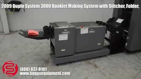 2009 Duplo System 3000 Booklet Making System with Stitcher, Folder, Trimmer, Stacker, Collator