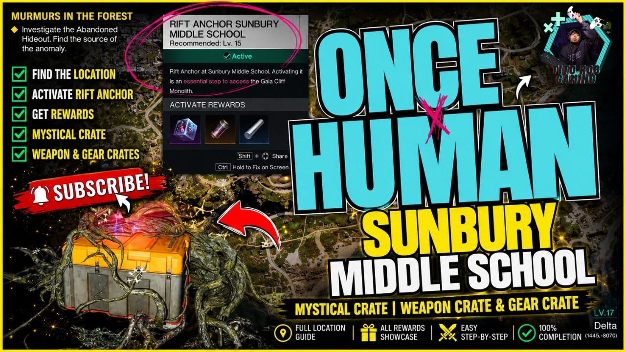 ONCE HUMAN SUNBURY MIDDLE SCHOOL ALL MYSTICAL ARMOR WEAPON CHESTS