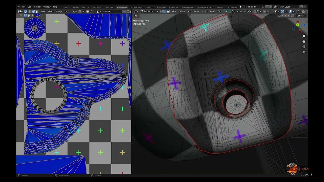 Low Distortion UV Unwrap of a Badly Tessellated Hard Surface Mesh