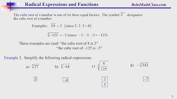 9.1 Radical Expressions and Functions