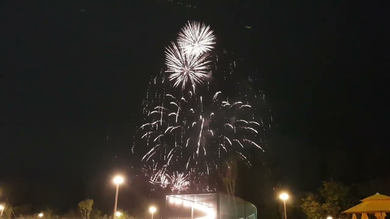 세종시 아파트 우리집에서 찍은 불꽃놀이를 밖에 나가서 세종 호수공원 장소가서 잘보이는 곳에서 찍은 불꽃놀이 3