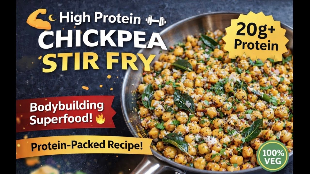 High Protein CHICKPEA Stir Fry, 100% vegetarian protein and Body building food