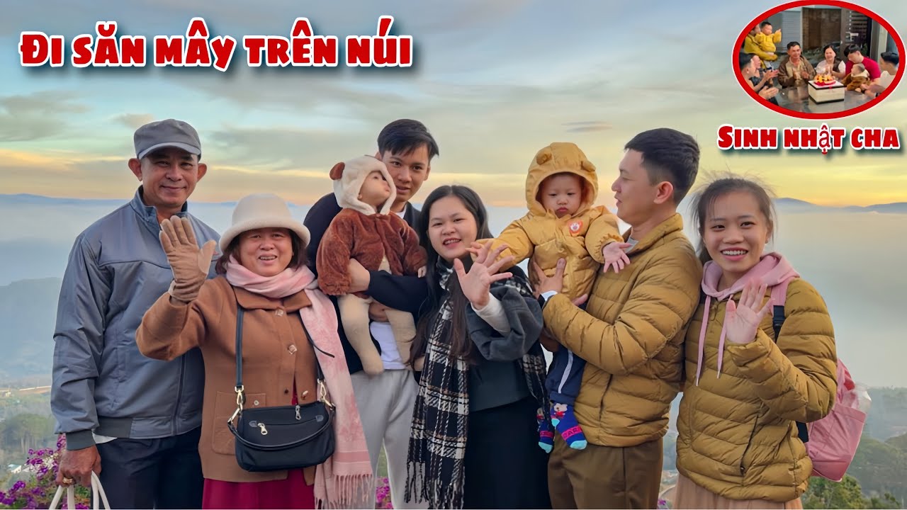 Bất Ngờ Sinh Nhật Cha Trong Chuyến Đi Săn Mây Trên Núi Đồi Chè Đà Lạt Cùng Con Cháu Đông Vui