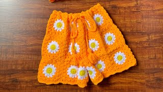 Flower Crochet Shorts Tutorial (Granny Square)