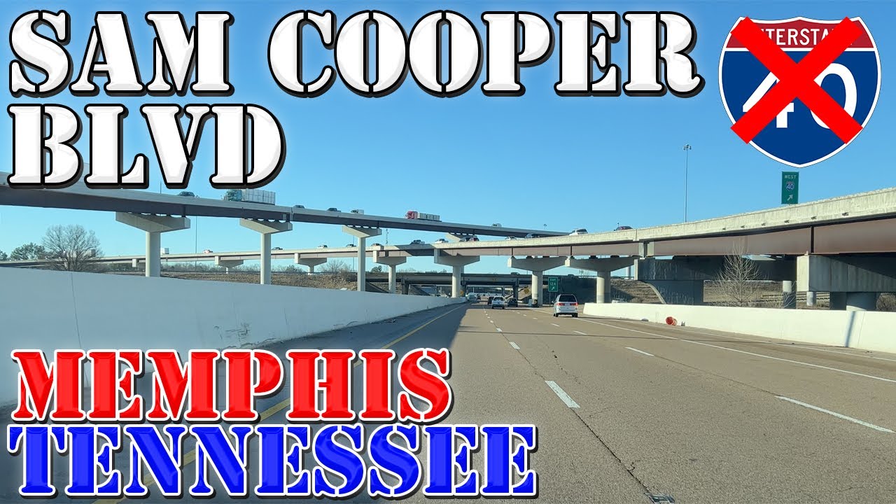 Sam Cooper Blvd West - CANCELLED I-40 - Memphis - Tennesee - 4K Highway Drive