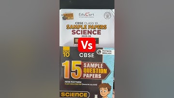 Educart Vs PW Science CBSE 15 Sample Paper Class 10 Educart PW For 2026 Board Exam