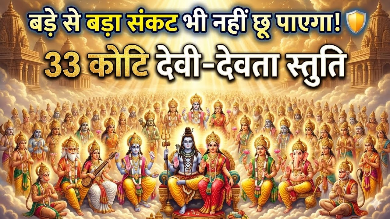 ​बड़े से बड़ा संकट भी नहीं छू पाएगा! 🛡️ 33 कोटि देवी-देवता स्तुति | Most Powerful Protection