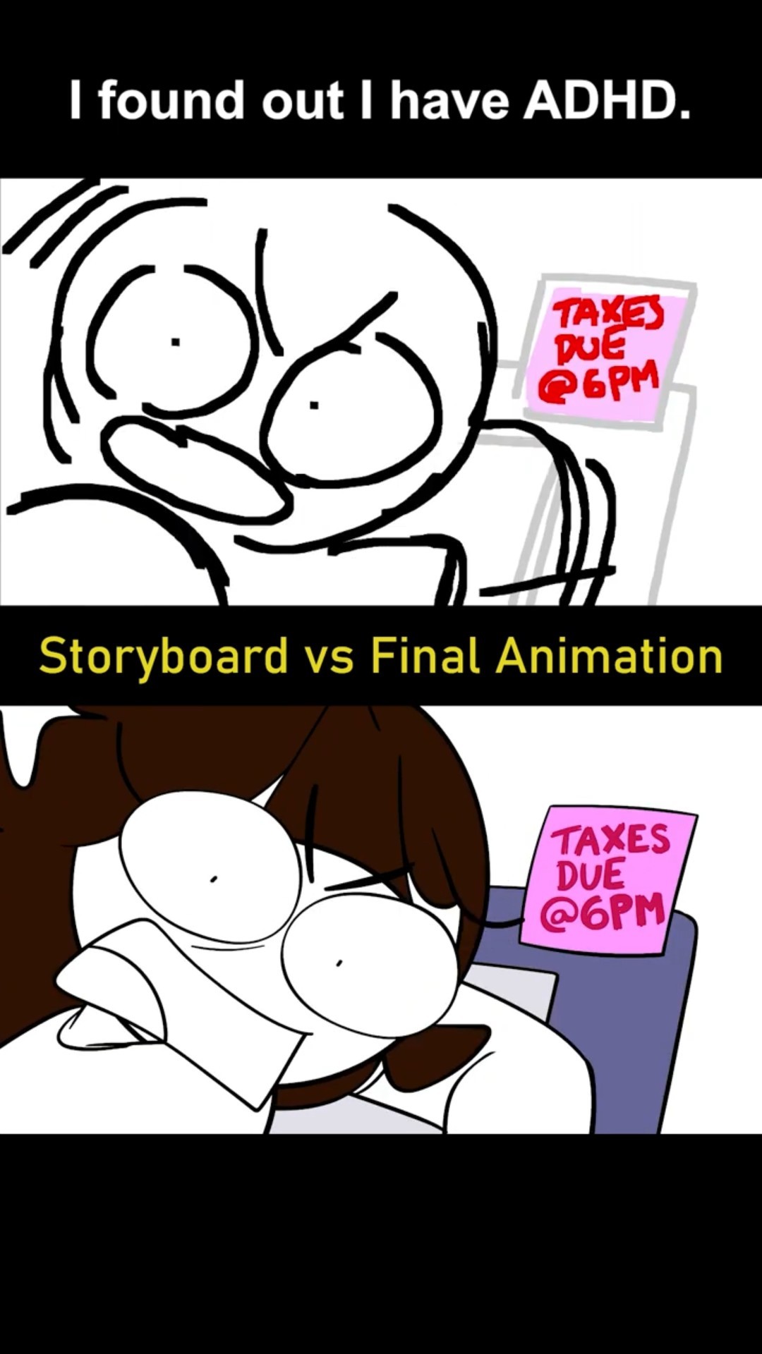 Storyboard vs Animation: I have ADHD (shot 1)