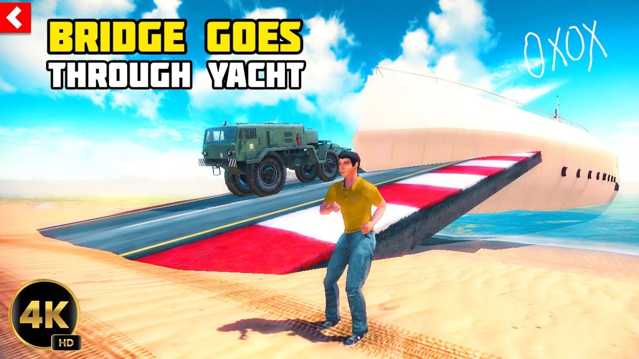 BUG! BRIDGE GOES THROUGH THE LUXURY YACHT | OFF THE ROAD 4K OPEN WORLD ...
